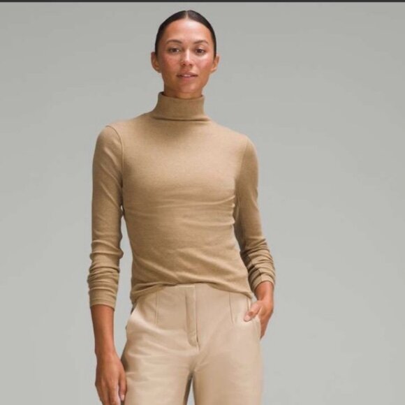 Lululemon Ribbed WoolBlend TurtleneckHeathered Allspice size 8 - Picture 11 of 13